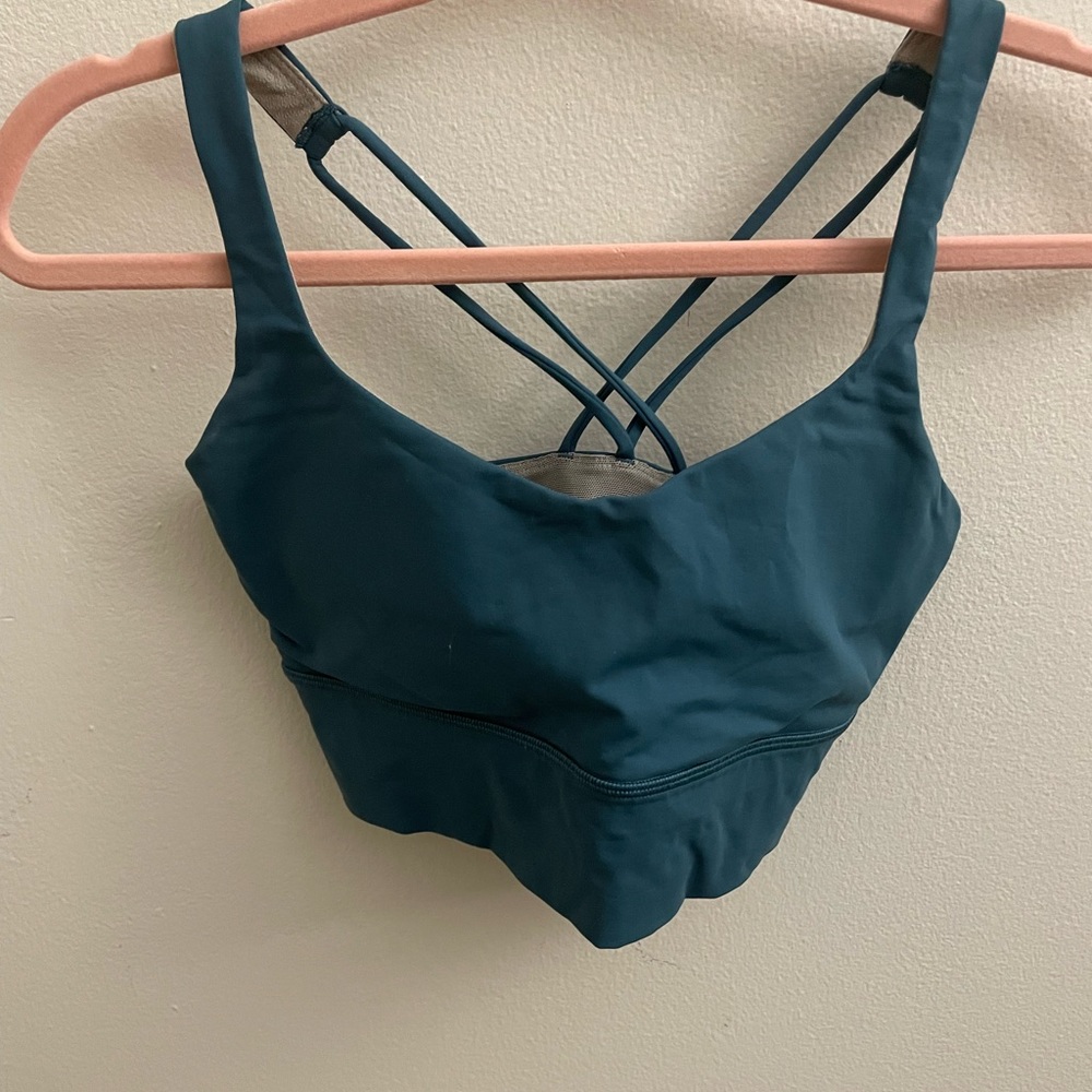 Lululemon sports bra longline desert teal size 6